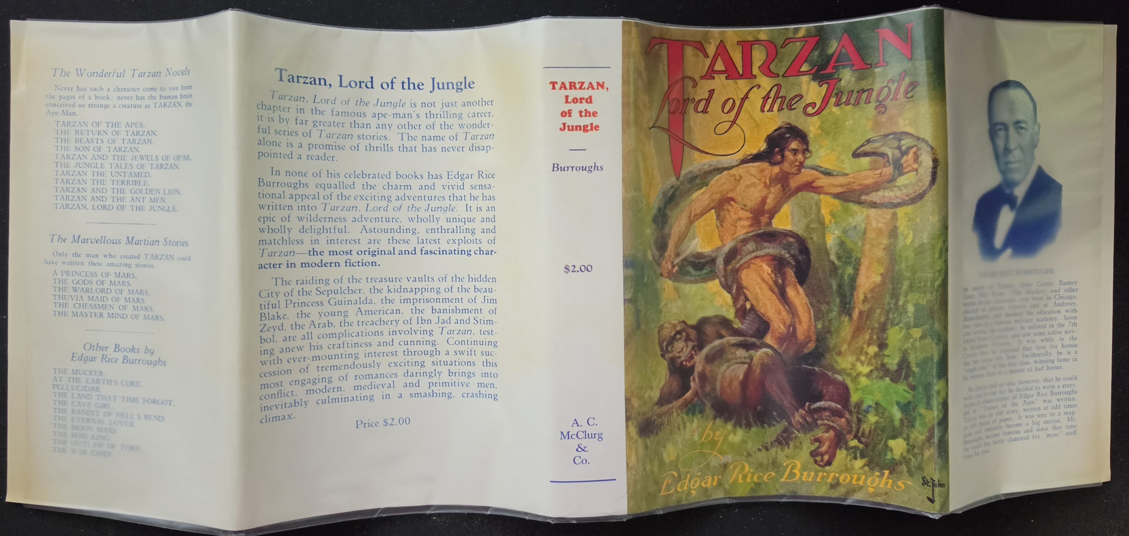 Tarzan, Lord of the Jungle dust jacket